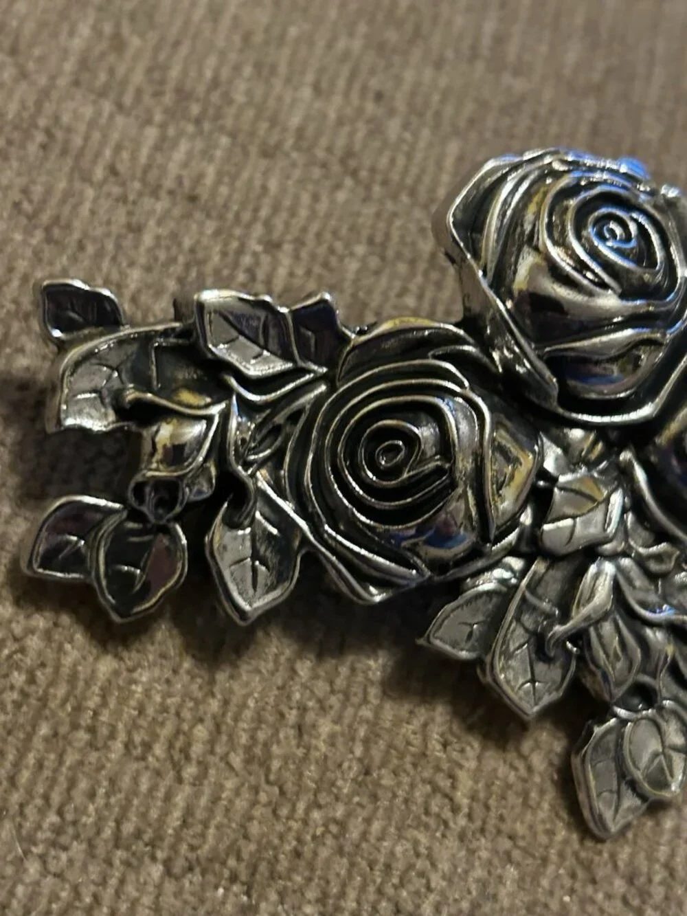 Silver Gray Roses Silver Color Hair Clip Pin New Girls Event Style